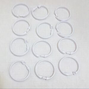 White Plastic Shower Curtain Rings, hooks